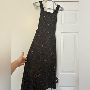 Orange creek mid calf overall pinafore dress